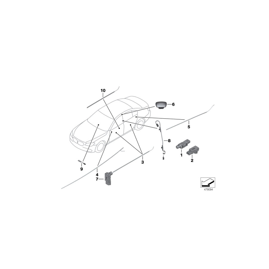 Genuine BMW 63319163716 Optical Conductor For Rear Door (Inc. Alpina B7LX, 730dX & Alpina B7) | ML Performance US Car Parts