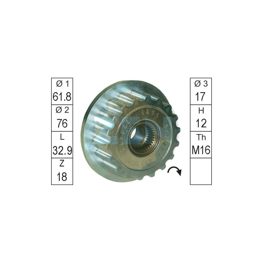 Era ZN5533 Alternator Freewheel Clutch