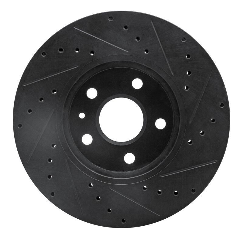 R1 Concepts R1 2008-2014 Cadillac CTS Front Left Drilled & Slotted Black Brake Rotor