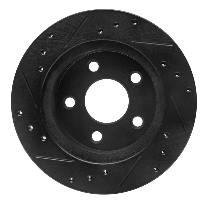 R1 Concepts R1 93-98 Ford Thunderbird Rear Right Drilled & Slotted Black Brake Rotor