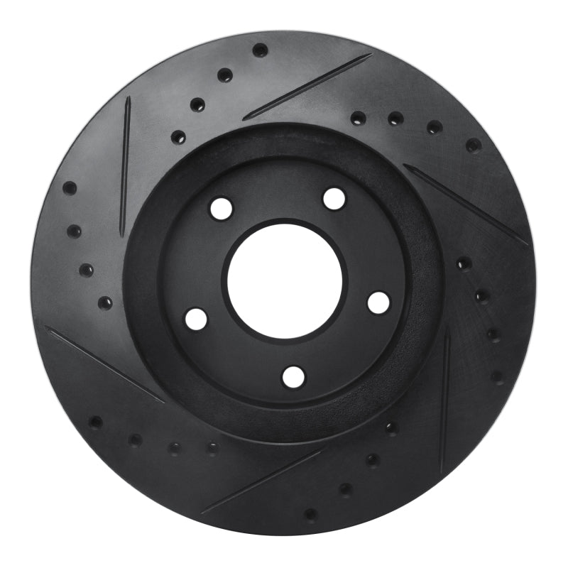 R1 Concepts R1 99-01 Infiniti I30 Front Right Drilled & Slotted Black Brake Rotor