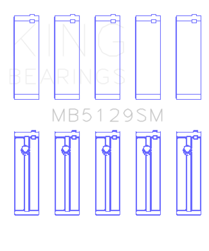 King Engine Bearings Land Rover 224Dt (Size +0.50mm) Main Bearing Set