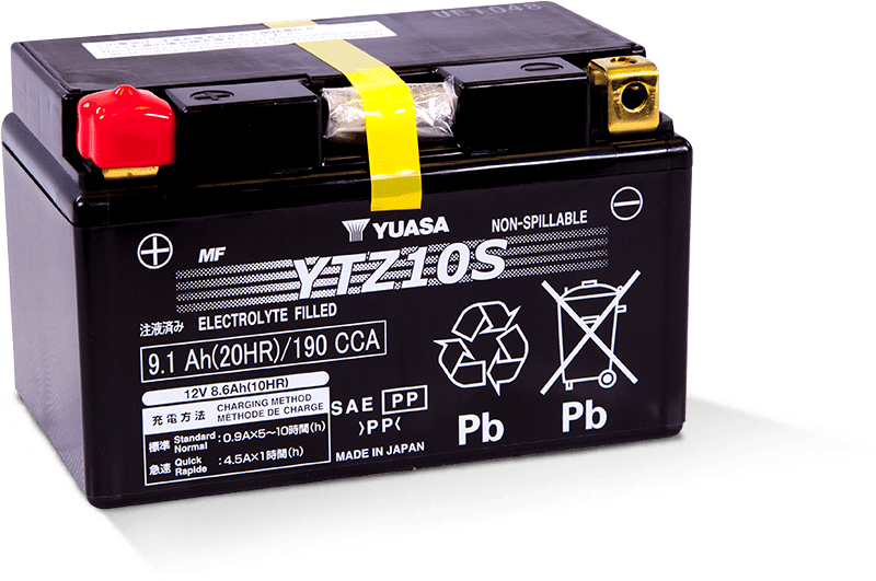 Yuasa Battery Yuasa YTZ10S Maintenance Free AGM 12-Volt Battery