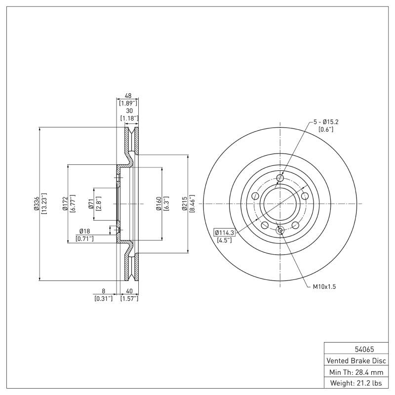 DFC 11-14 Ford Mustang Front GeoSPEC Coated Rotor