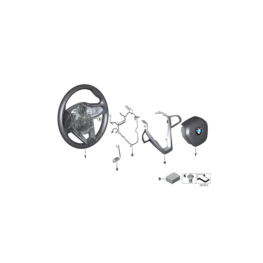 Genuine BMW 32307950710 G20 G21 Decor Trim Cover, Steering Wheel (Inc. 330i, 320dX & 330iX) | ML Performance US Car Parts