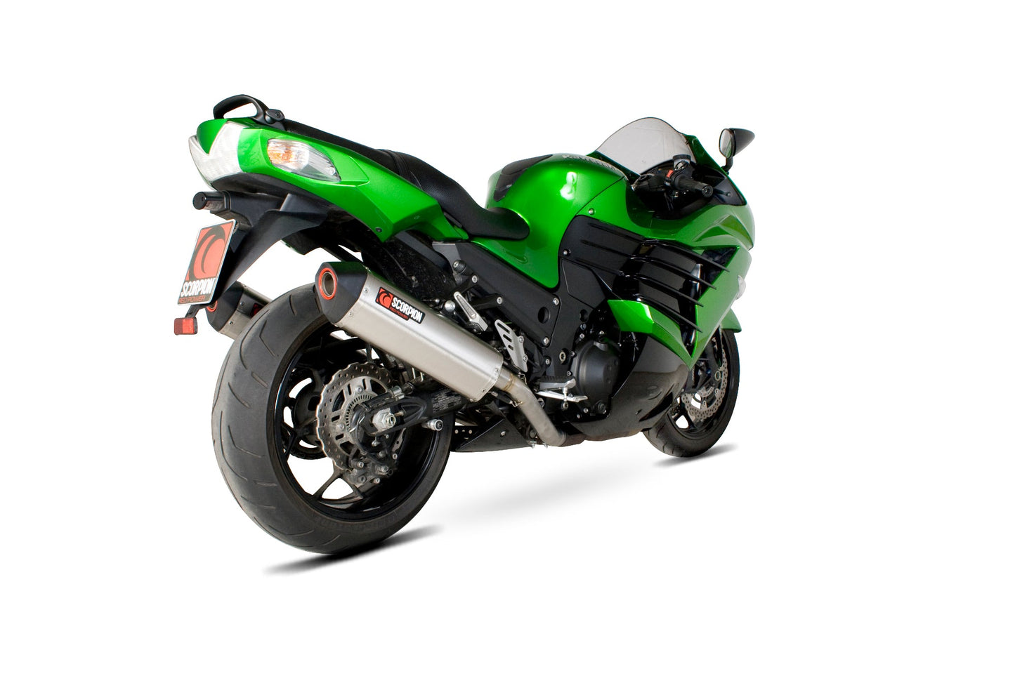 Scorpion RKA91SEO Kawasaki ZZR1400 Serket Parallel Slip-On (Pair) - Brushed Stainless Steel Sleeve | ML Performance US US
