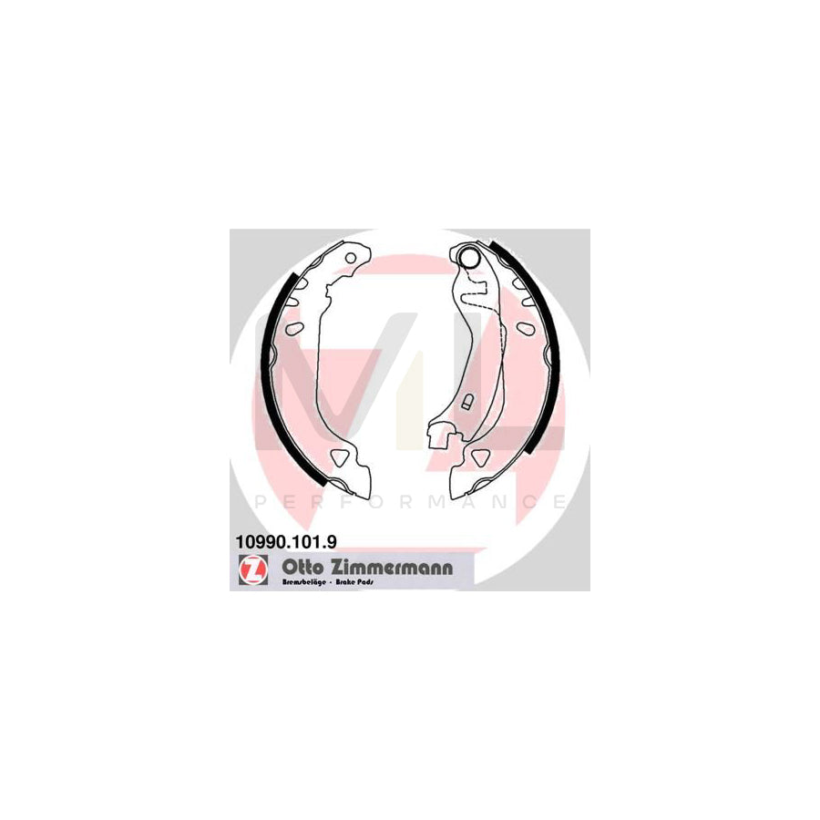 ZIMMERMANN 10990.101.9 Brake Shoe Set with lever, without accessories