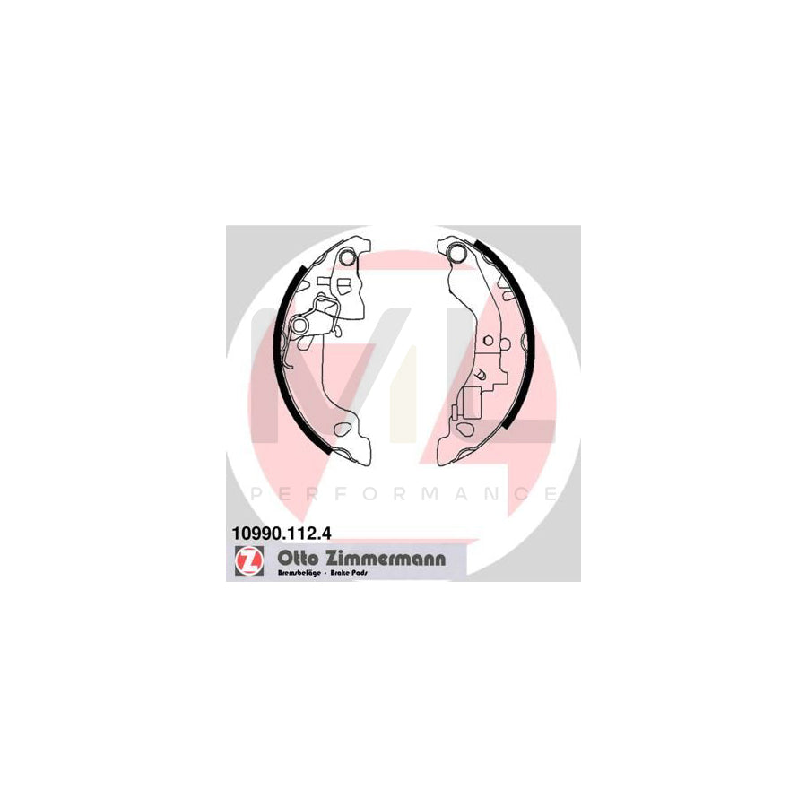 ZIMMERMANN 10990.112.4 Brake Shoe Set for FIAT Punto II Hatchback (188) Photo corresponds to scope of supply, with lever