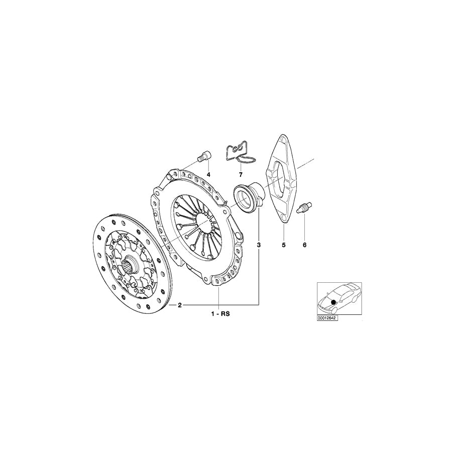 Genuine BMW 21207531845 E46 Set Clutch Parts D=240MM (Inc. 330xd, 330d & 320d) | ML Performance US Car Parts