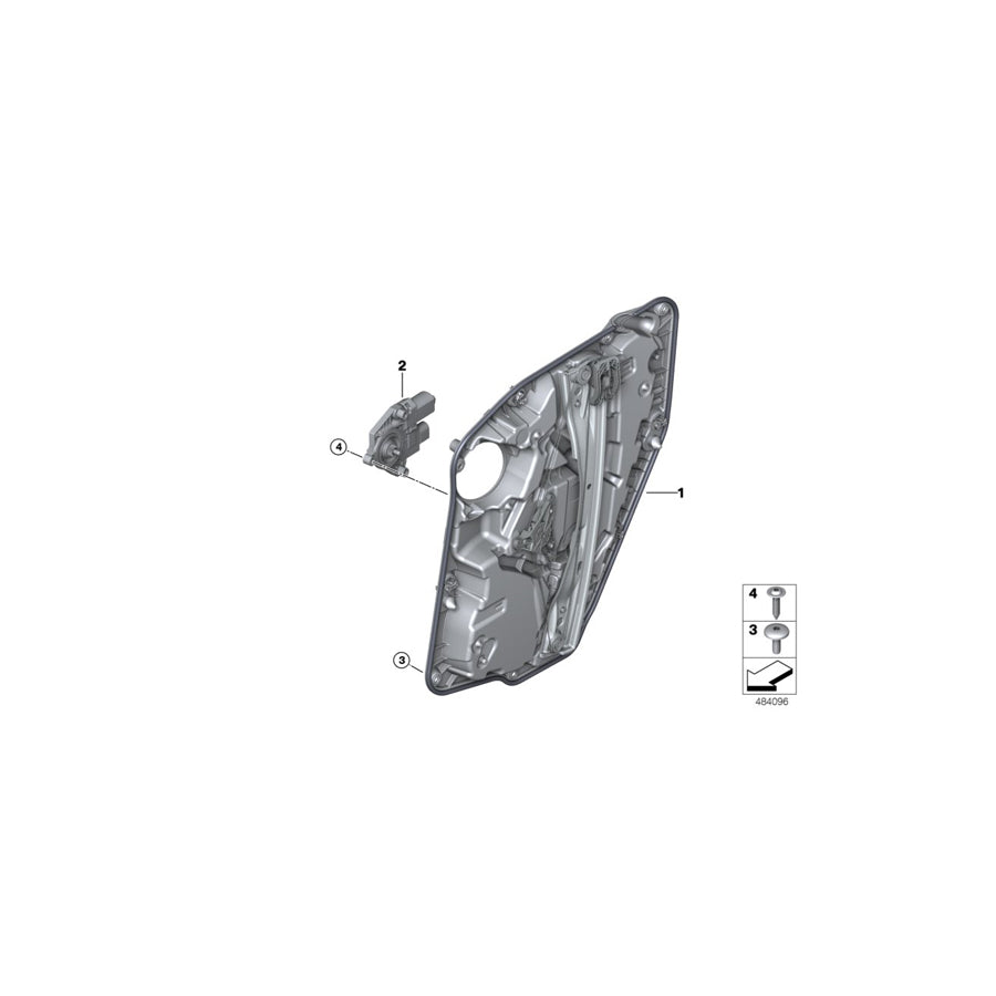 Genuine BMW 51357498154 Carrier, Door Rear Right (Inc. X4) | ML Performance US Car Parts