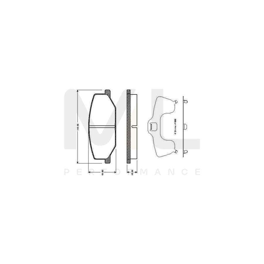 Bosch 0986Tb2100 Brake Pad Set Excl. Wear Warning Contact | ML Performance Car Parts