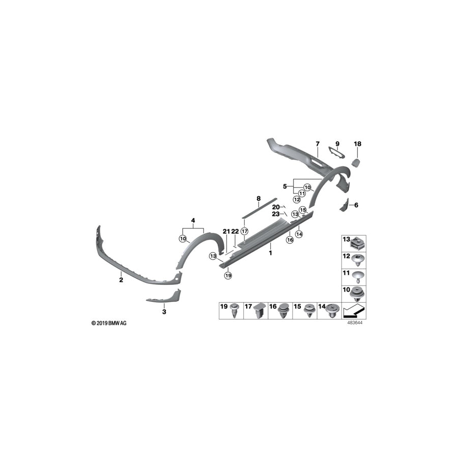 Genuine BMW Mini 51127302548 F56 Black Band, Lower Rear BASIS (Inc. Cooper, One First & One D) | ML Performance US Car Parts