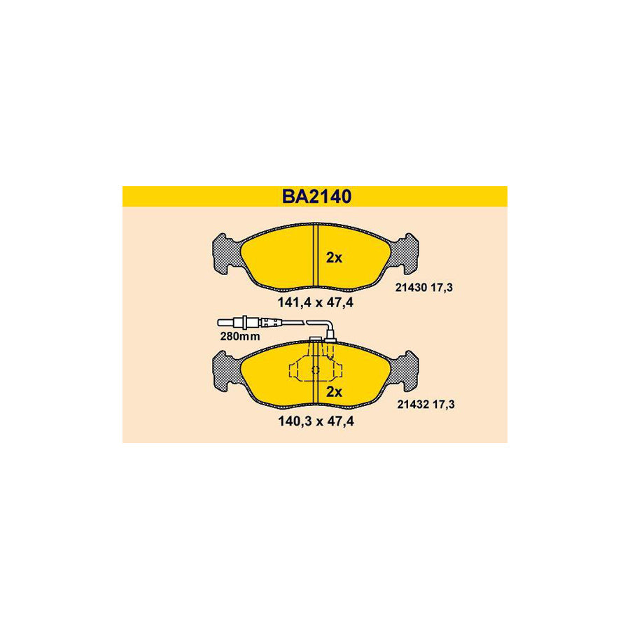 Barum Ba2140 Brake Pad Set