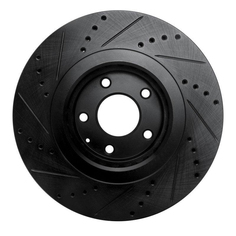 R1 Concepts R1 16-25 Mazda CX-5 Front Right Drilled & Slotted Black Brake Rotor
