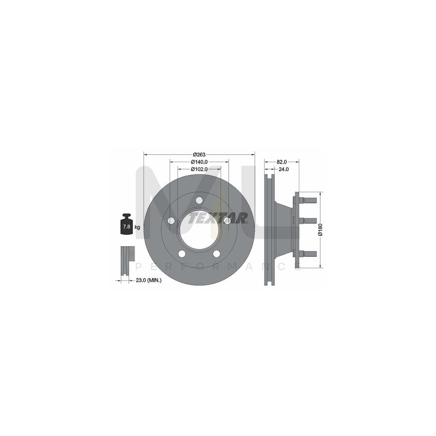 TEXTAR 92087300 Brake Disc Internally Vented, with wheel studs, without wheel hub | ML Performance Car Parts
