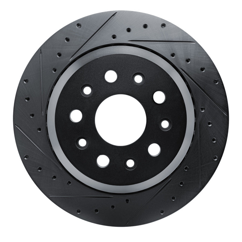 R1 Concepts R1 20-25 Jeep Gladiator Rear Left Drilled & Slotted Black Brake Rotor