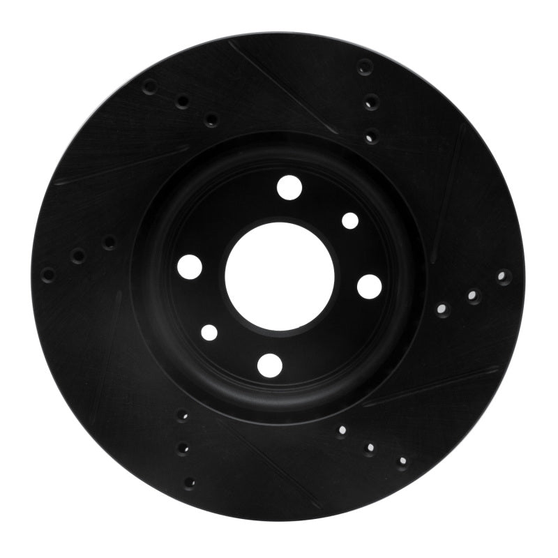 R1 Concepts R1 09-19 Dodge Vision (Mexico) Front Left Drilled & Slotted Black Brake Rotor