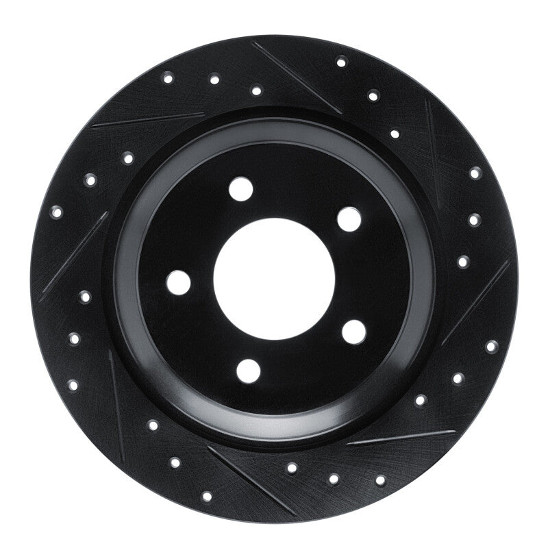 R1 Concepts R1 06-15 Mazda 5 Rear Right Drilled & Slotted Black Brake Rotor