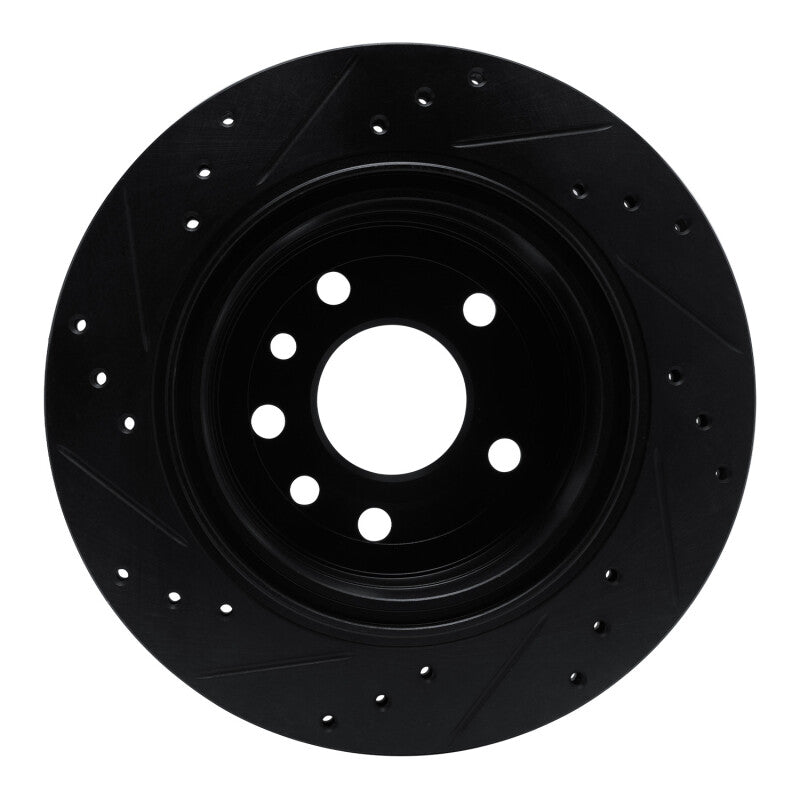 R1 Concepts R1 01-01 Cadillac CATERA Rear Right Drilled & Slotted Black Brake Rotor