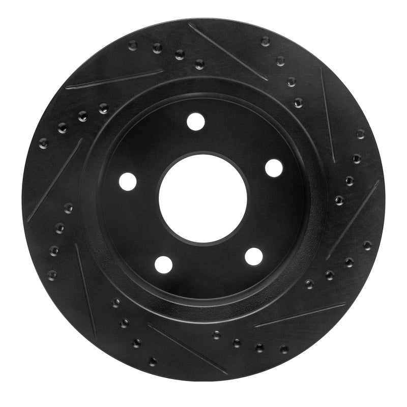 R1 Concepts R1 00-02 Dodge Ramcharger (Mexico) Front Left Drilled & Slotted Black Brake Rotor