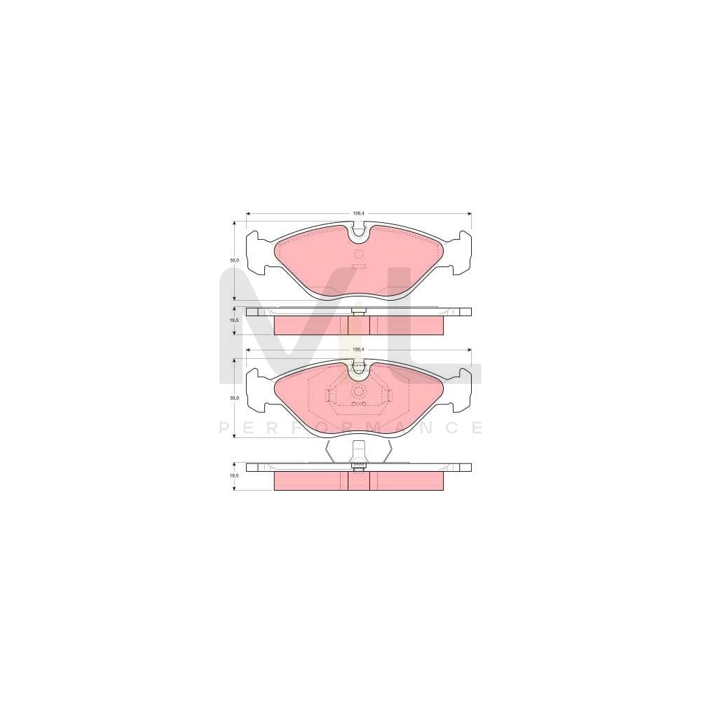 TRW Gdb969 Brake Pad Set Prepared For Wear Indicator | ML Performance Car Parts