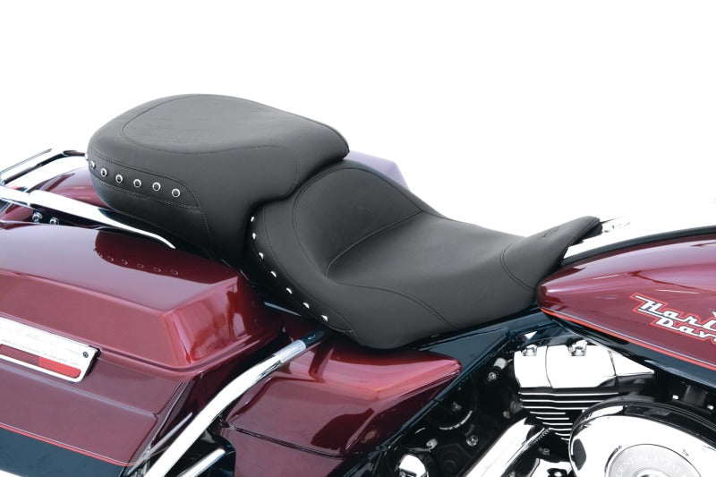 Mustang Motorcycle Mustang 97-07 Harley Rd King,06-07 Str Glide,00-05 Eagle Tripper Passenger Seat w/Studs - Black