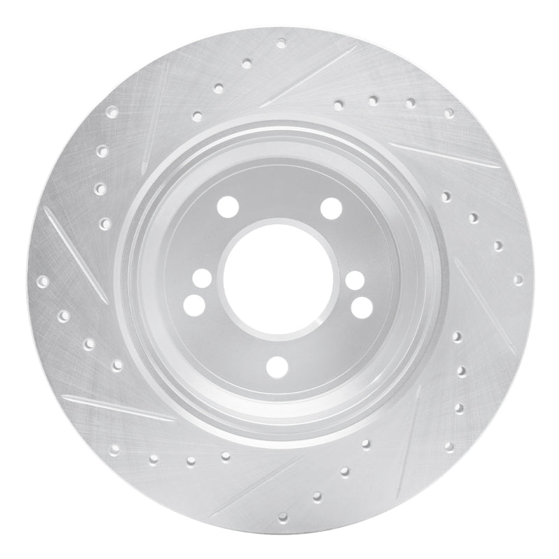 R1 Concepts R1 00-06 BMW M5 Rear Right Drilled & Slotted Silver Brake Rotor