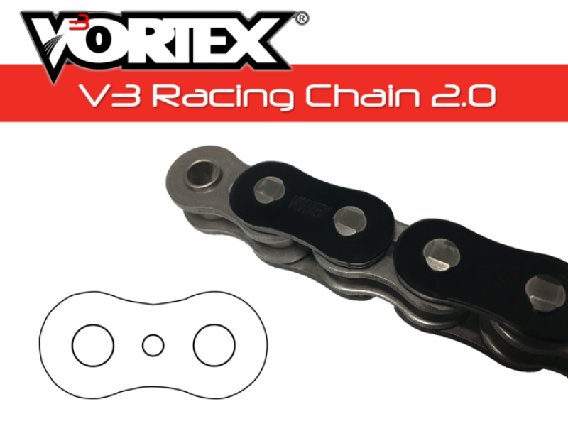 Vortex Racing V3 2.0 Chain 525RX3-118- Black