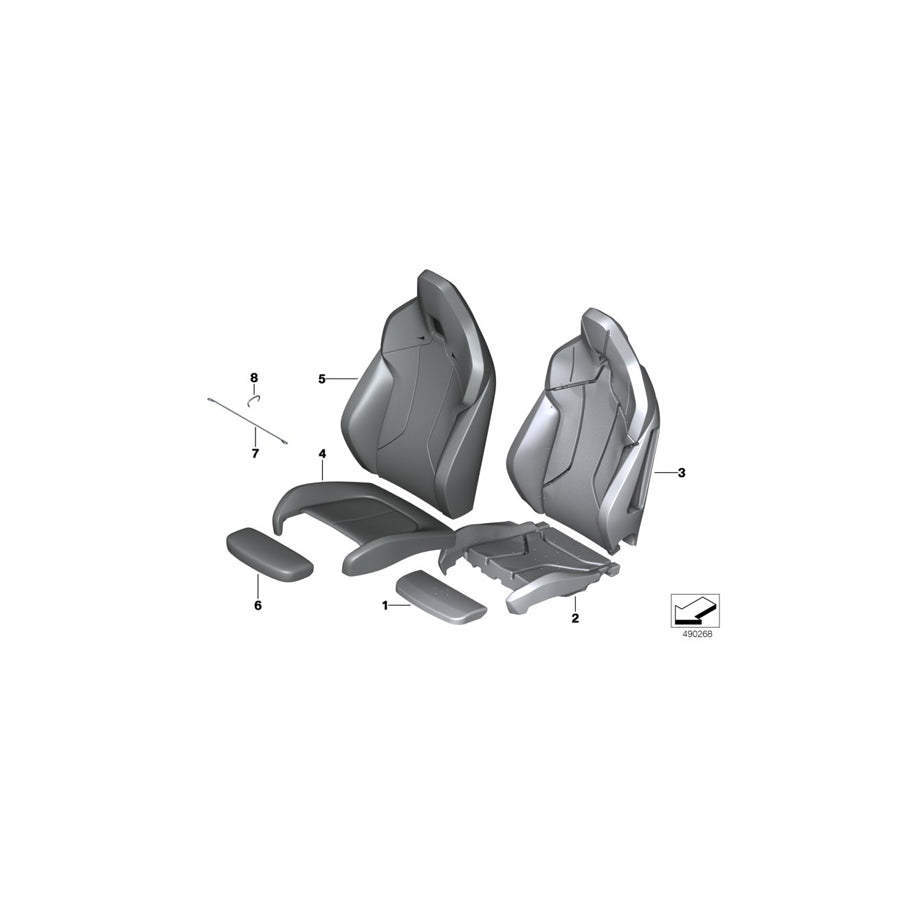 Genuine BMW 52107954734 F40 F39 Sport Backrest Upholstery Parts, Right (Inc. X2 20iX, X2 25dX & X2 M35iX) | ML Performance US Car Parts
