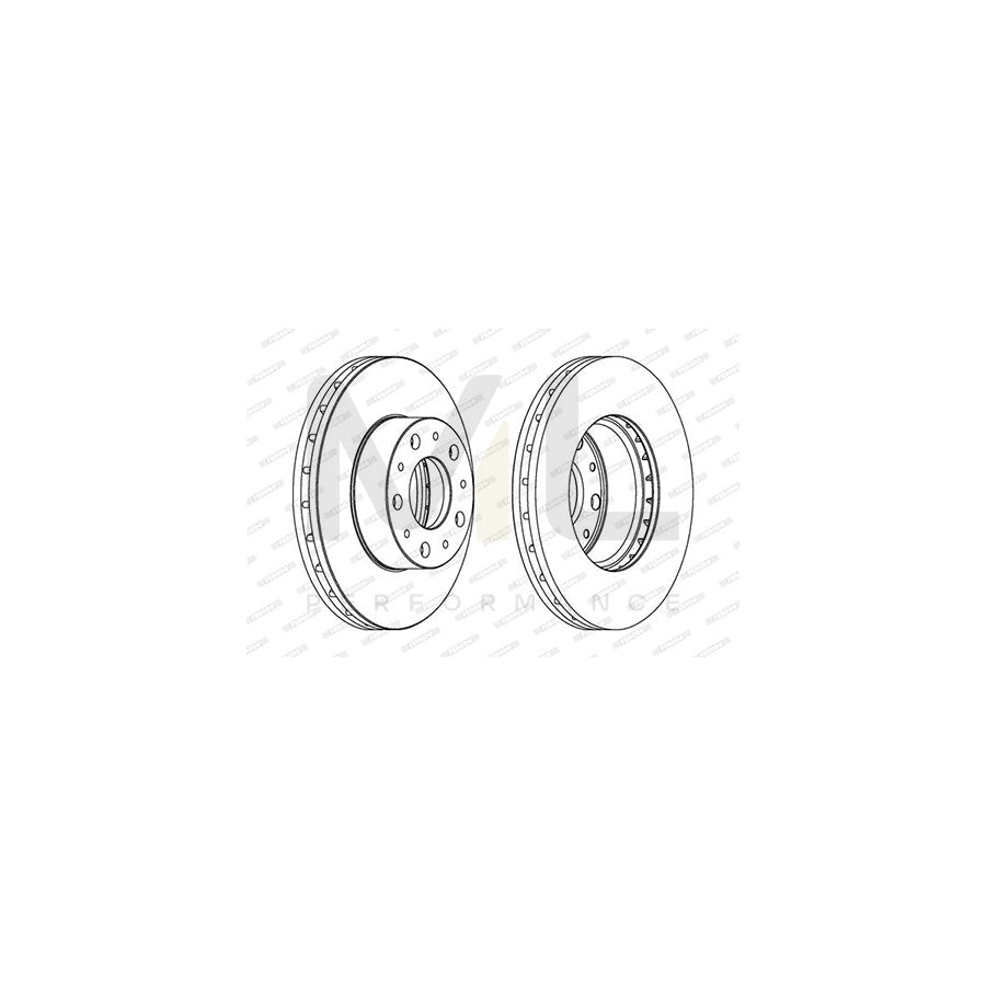 FERODO PREMIER DDF1800 Brake Disc Vented, without bolts/screws | ML Performance Car Parts