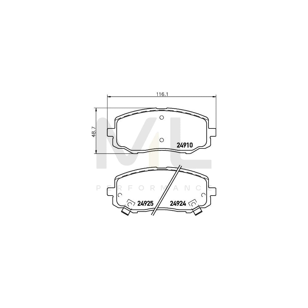 Hella 8DB 355 014-901 Brake Pad Set With Acoustic Wear Warning