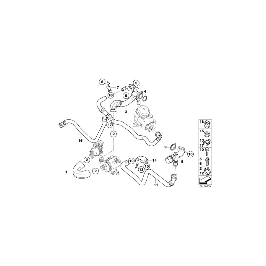 Genuine BMW 11537552395 E93 E91 Hose, Cylinder Head-Thermostat (Inc. 520i, 120i & 320i) | ML Performance UK Car Parts
