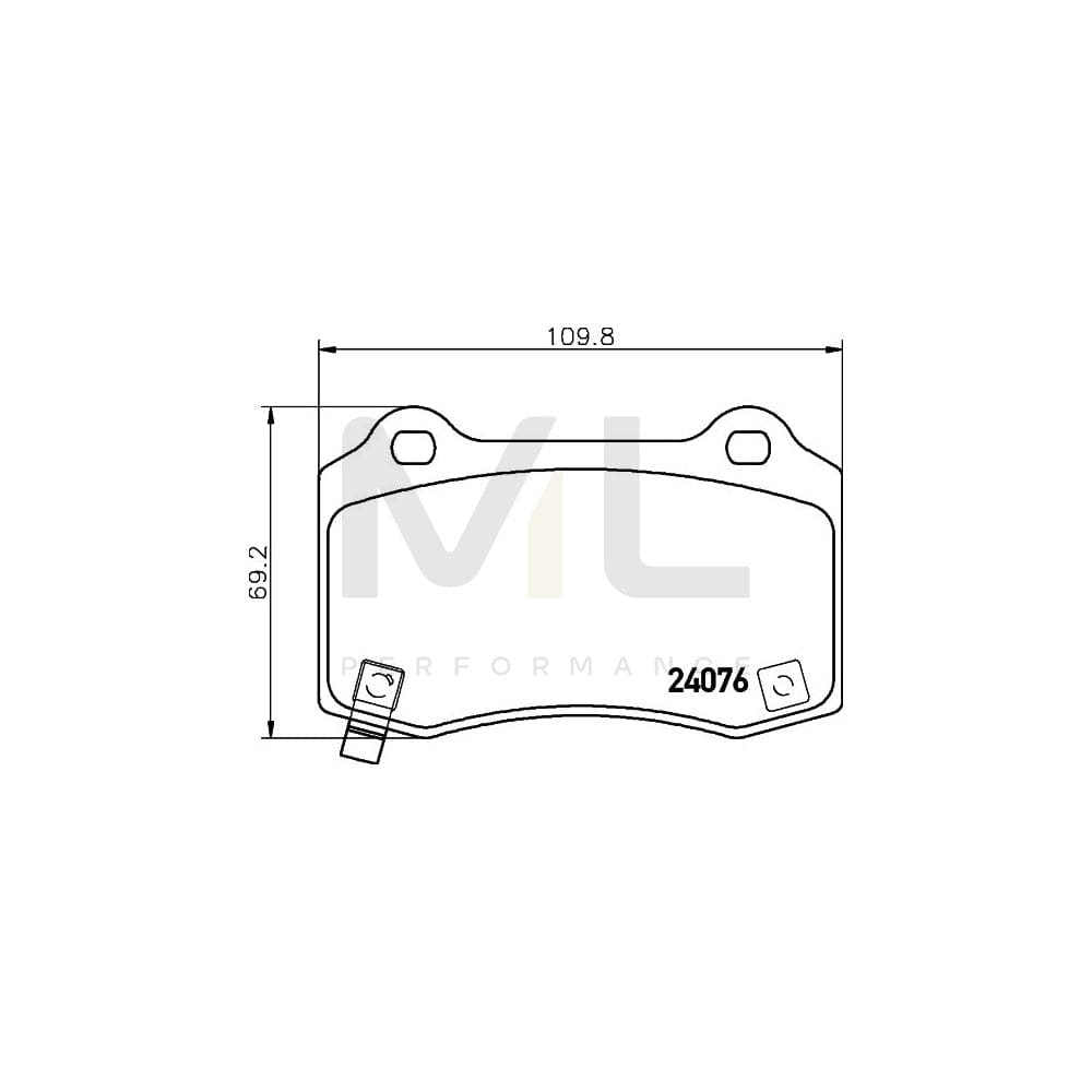 Hella 8DB 355 014-211 Brake Pad Set With Acoustic Wear Warning