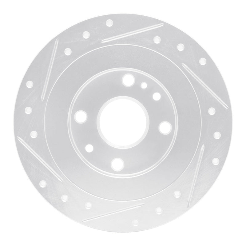 R1 Concepts R1 90-03 Ford Escort Rear Right Drilled & Slotted Silver Brake Rotor