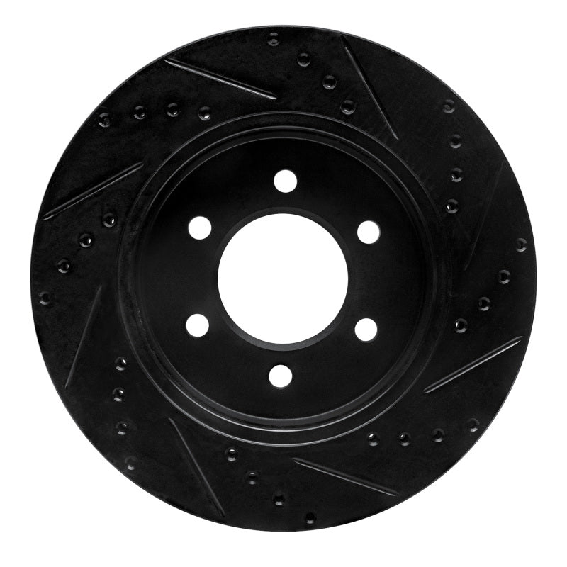R1 Concepts R1 99-07 Ford E-350 Econoline Club Wagon Rear Left Drilled & Slotted Black Brake Rotor