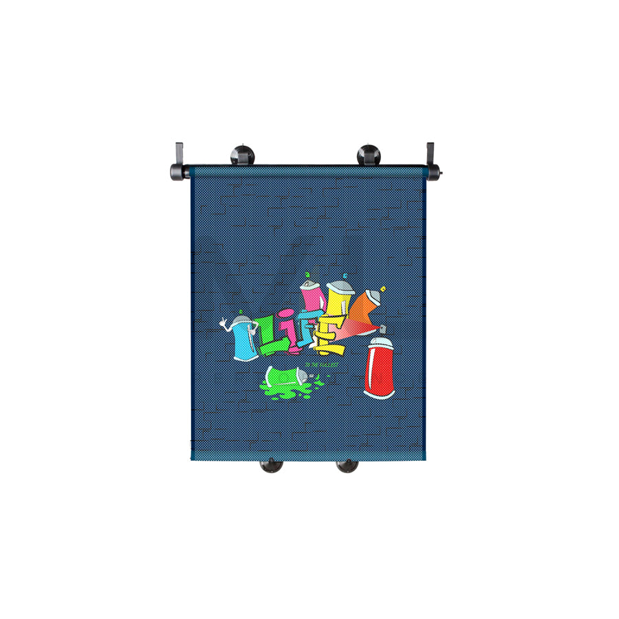 WALSER 30292 Car sun shade Blue, Multi-coloured, PVC, Quantity: 2