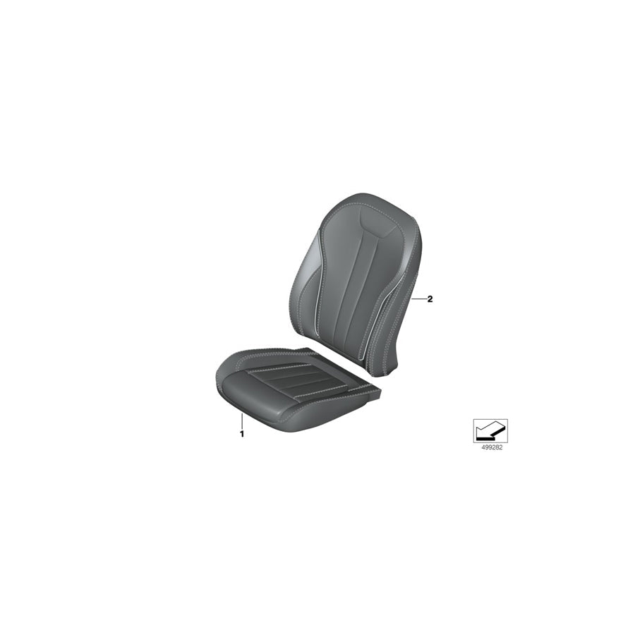 Genuine BMW 52107997249 G06 G05 G07 Cover For Comfort Seat, Leather AMARONE/SCHWARZ (Inc. X7 M50dX, X5 M50dX & X5 30dX) | ML Performance US Car Parts