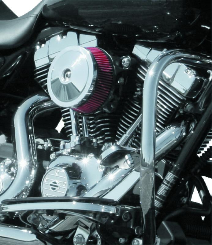 S&S Cycle Dished Bobber Air Cleaner Cover w/ Machined Highlights - Chrome