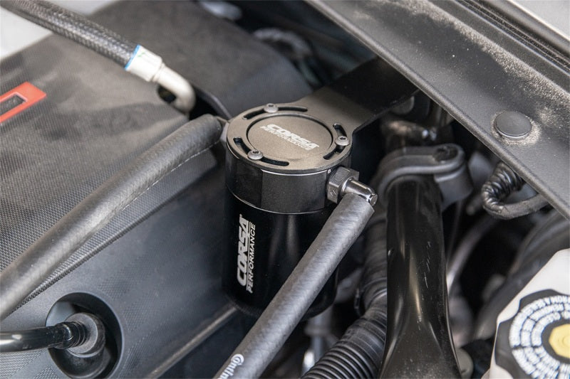 CORSA Performance Corsa 2016-2023 Chevrolet Camaro SS Coupe 6.2L V8 (RWD) Aluminum Oil Catch Can w/Mounting Bracke