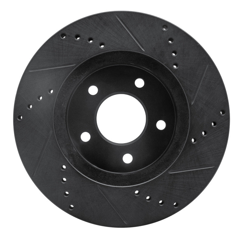 R1 Concepts R1 02-07 Chevrolet Equinox Front Left Drilled & Slotted Black Brake Rotor