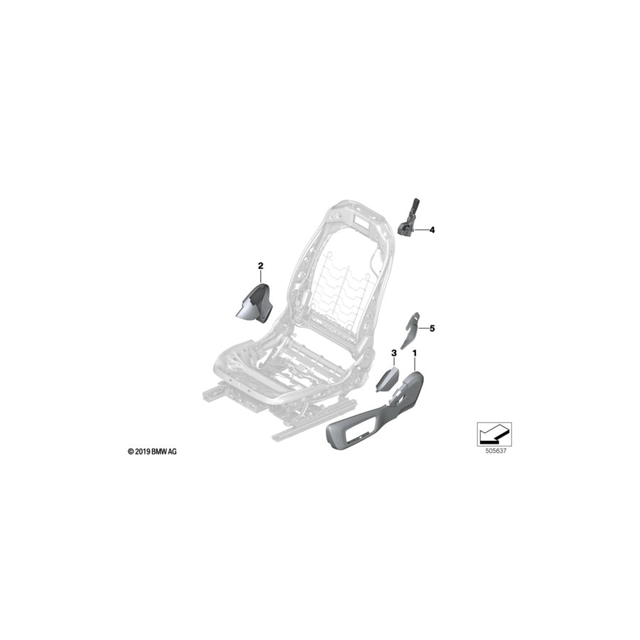 Genuine BMW 52107995516 G15 G16 G14 Seat Trim Outer Right NACHTBLAU (Inc. 840i, M850iX & 840iX) | ML Performance US Car Parts
