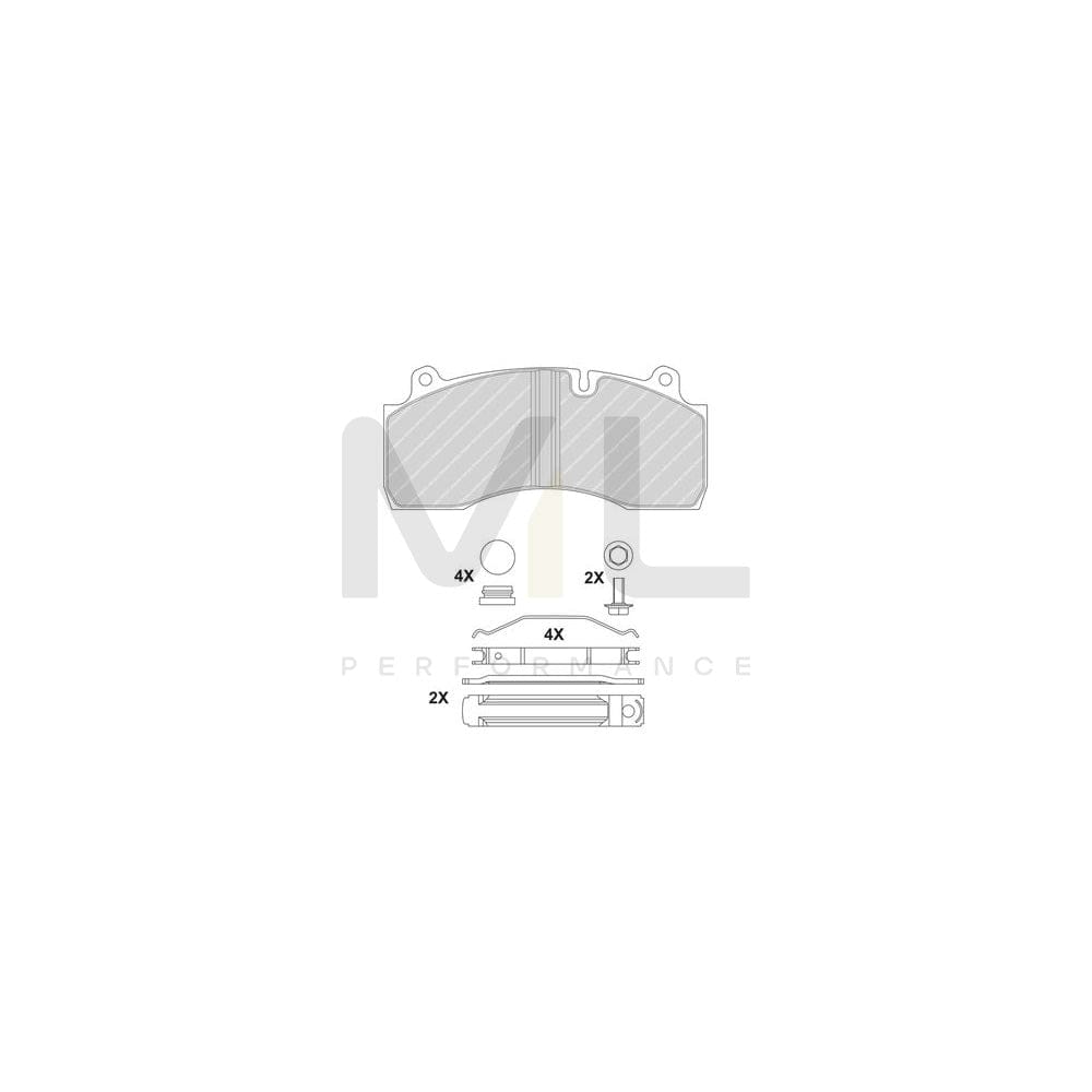 Ferodo Fqt1717 Brake Pad Set Front Axle, Incl. Wear Warning Contact | ML Performance Car Parts