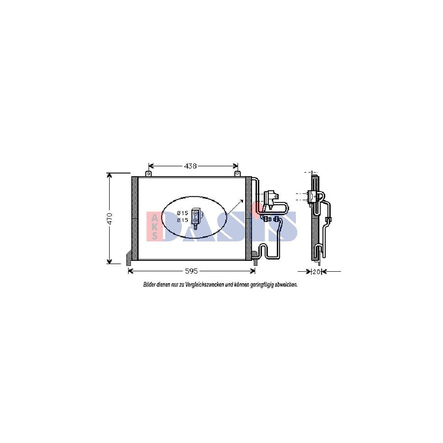 AKS Dasis 182015N Air Conditioning Condenser for Renault Safrane I Phase 1 Hatchback (B54)