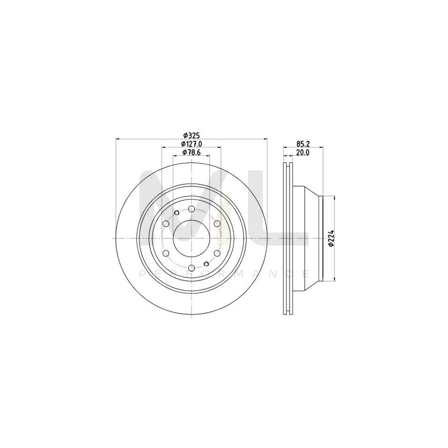 HELLA PRO 8DD 355 122-311 Brake Disc Internally Vented, Coated, without wheel hub, without wheel studs
