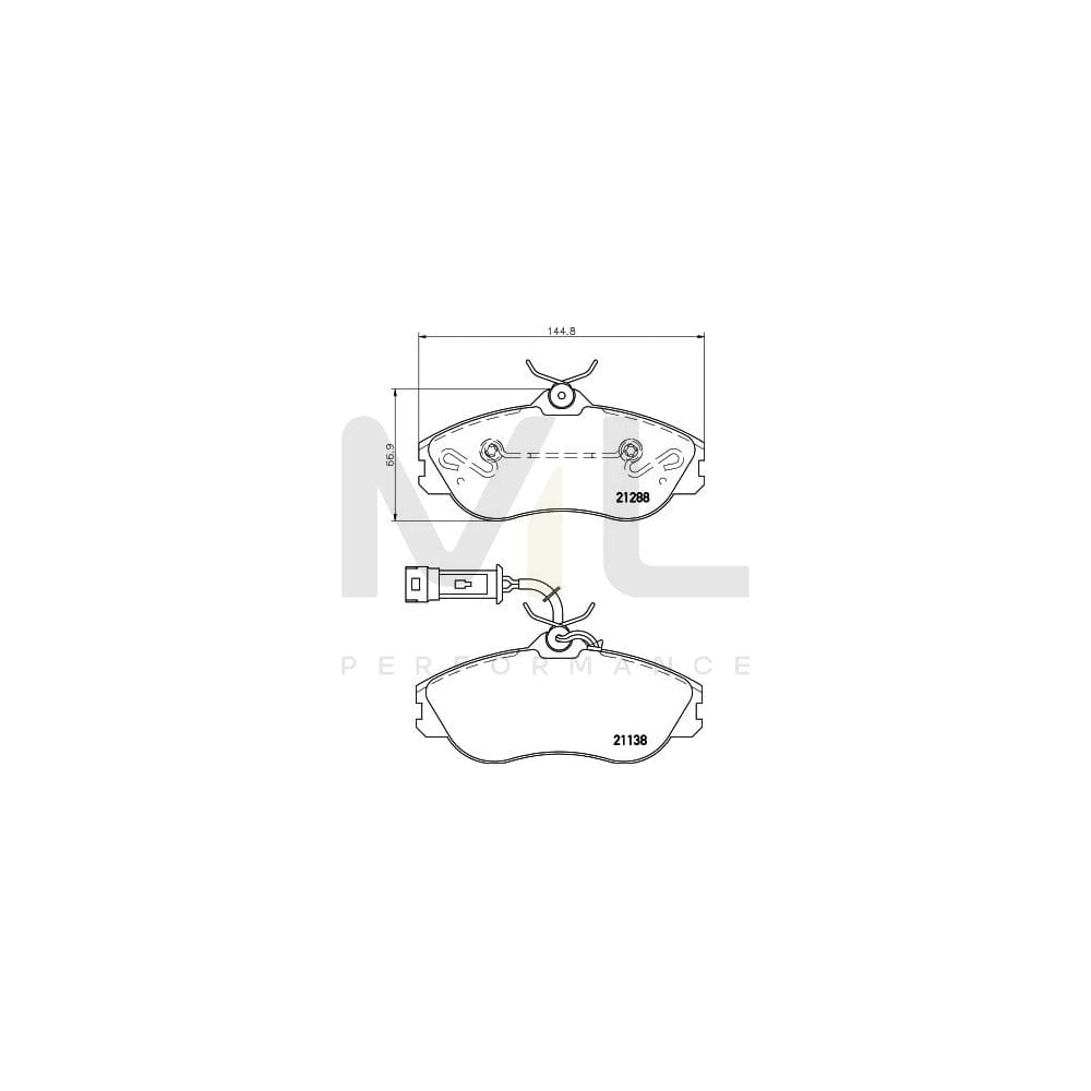 Hella 8DB 355 017-911 Brake Pad Set With Integrated Wear Warning Contact, With Brake Caliper Screws