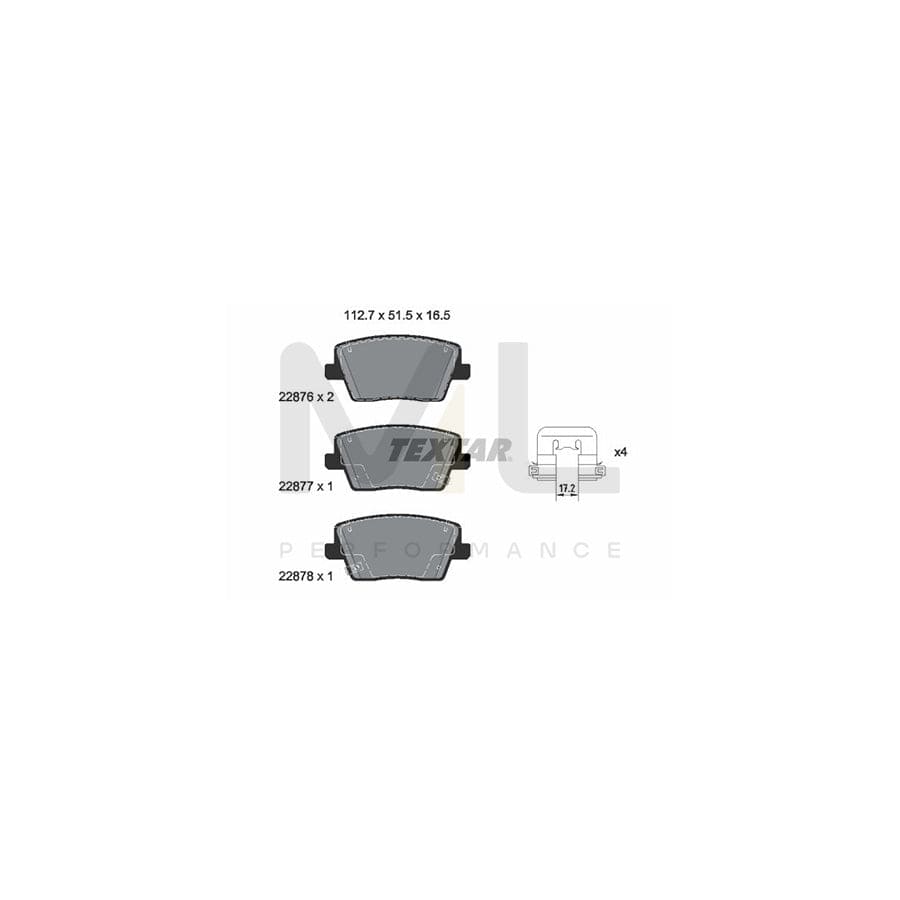 TEXTAR 2287601 Brake pad set for HYUNDAI i30 incl. wear warning contact, with accessories | ML Performance Car Parts
