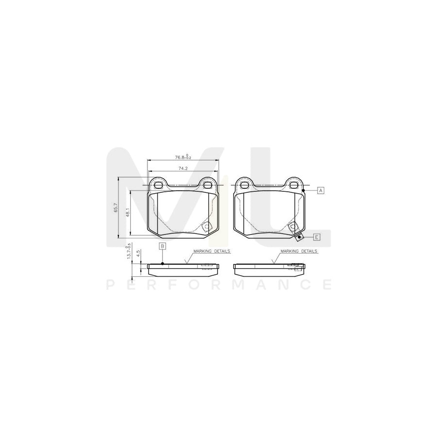 Bosch 0986Tb2476 Brake Pad Set Excl. Wear Warning Contact, With Accessories | ML Performance Car Parts