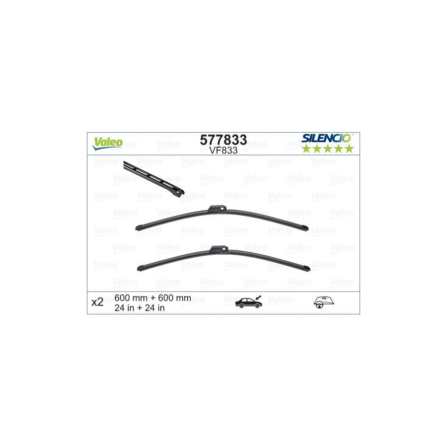 Valeo Silencio X.Trm 577833 Wiper Blade For Bentley Continental Flying Spur | ML Performance US Car Parts