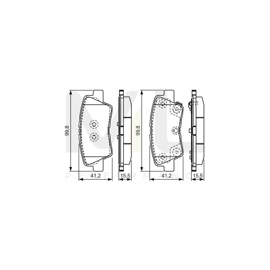 Bosch 0986Tb3203 Brake Pad Set With Acoustic Wear Warning | ML Performance Car Parts