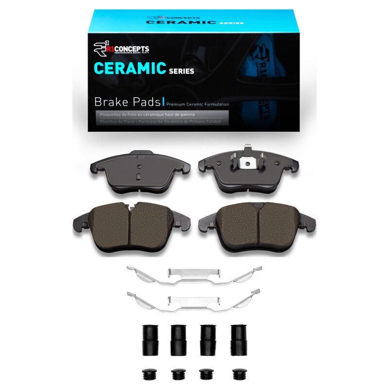 R1 Concepts R1 06-18 Jaguar VanDEN PLAS Front Ceramic Brake Pads & Hardware Kit